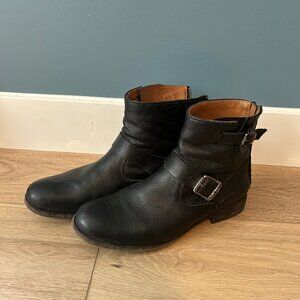 Frye Vicky Boot-  Black Leather Motorcycle Books - Size W 9.5